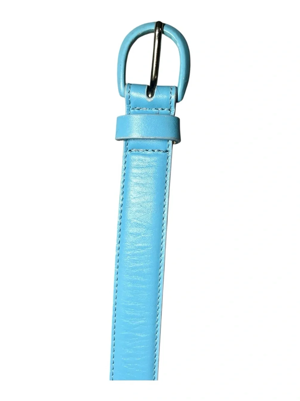 Talbots Women’s Genuine Leather Belt – Robin’s Egg Blue | Size XS | 1” Wide